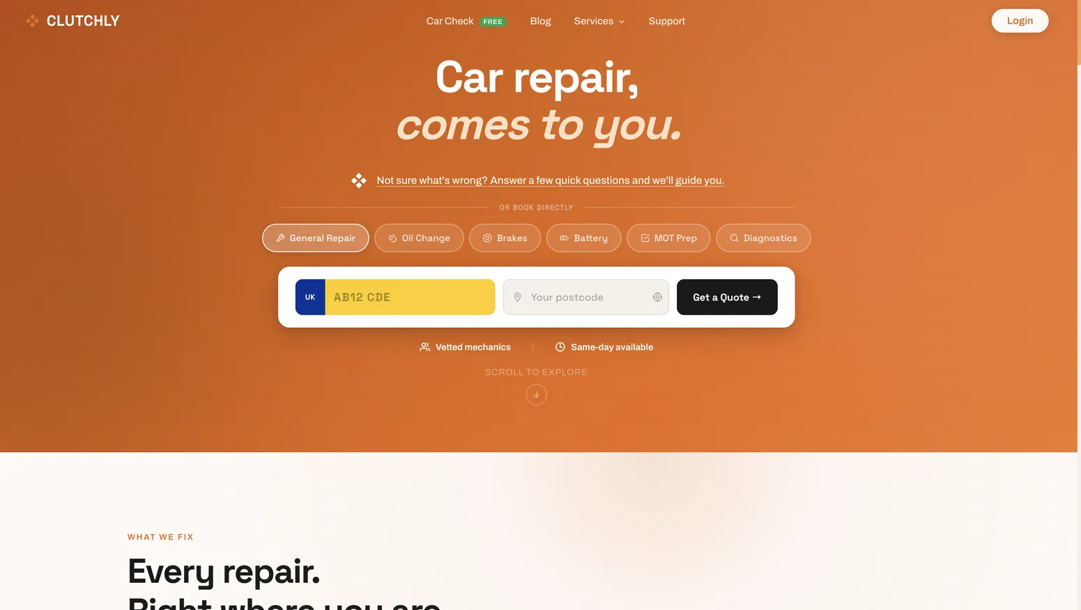 Clutchly mobile mechanic booking platform